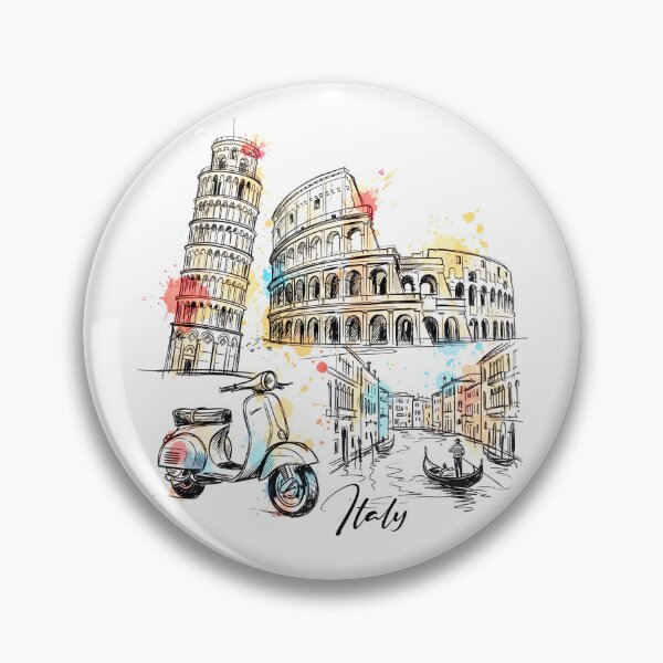 Item preview, Italy Watercolor Travel Art: Rome, Pisa and Venice designed and sold by EdwinkOne.