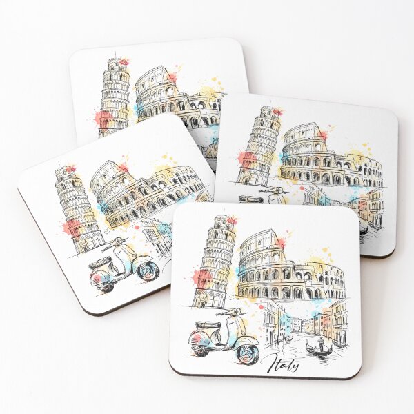 Item preview, Italy Watercolor Travel Art: Rome, Pisa and Venice designed and sold by EdwinkOne.