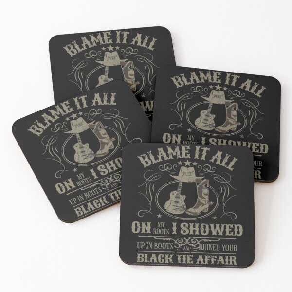 Item preview, Blame It All On My Roots - I'd Rather Be Line Dancing - Country Music Lover - Western Cowboy Hat Boots designed and sold by IdrisTalbot.