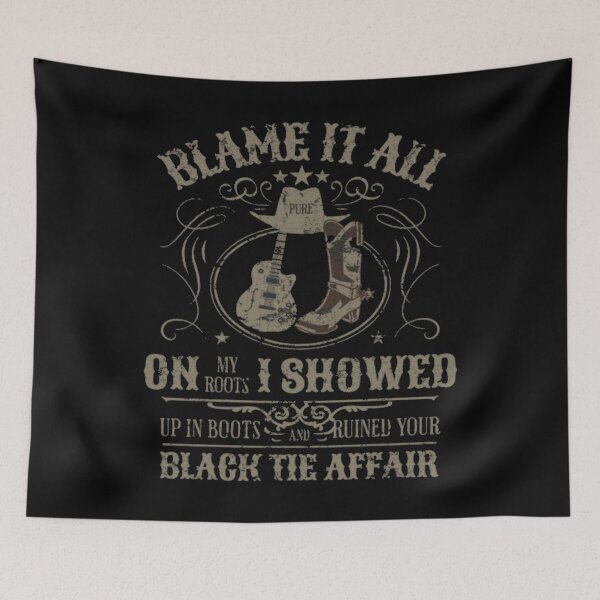 Item preview, Blame It All On My Roots - I'd Rather Be Line Dancing - Country Music Lover - Western Cowboy Hat Boots designed and sold by IdrisTalbot.