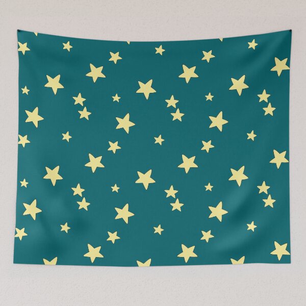 Item preview,  Midnight Teal & Soft Yellow Star Pattern designed and sold by Larter-designs.
