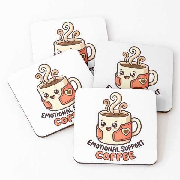 Item preview, Emotional support coffee cup illustration with steam and heart emblem on a white background designed and sold by ShopThousand.