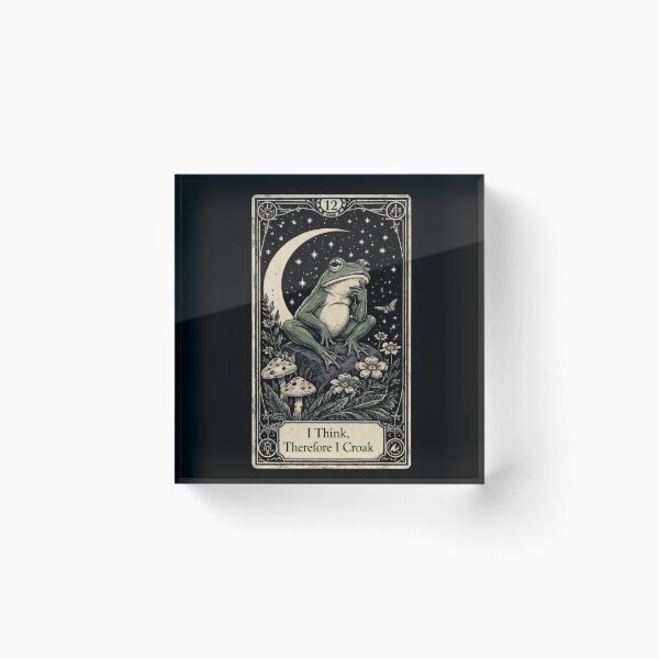 Item preview, I Think, Therefore I Croak – Gothic Frog Tarot Card designed and sold by A-T-H.