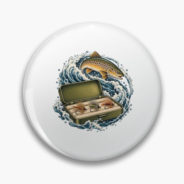 Item preview, Fly Fishing Gift — Trout Current and Hand-Tied Fly Box designed and sold by UrbanCanvvas.