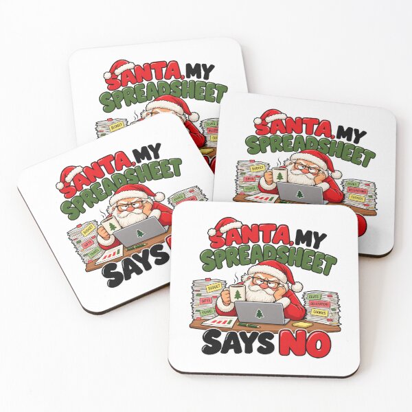 Item preview, Santa, My Spreadsheet Says No – Funny Christmas Office Humor designed and sold by BlueMaverickCo.
