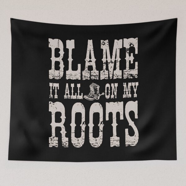 Item preview, Blame It All On My Roots - I'd Rather Be Line Dancing - Country Music Lover - Western Cowboy Hat Boots designed and sold by IdrisTalbot.