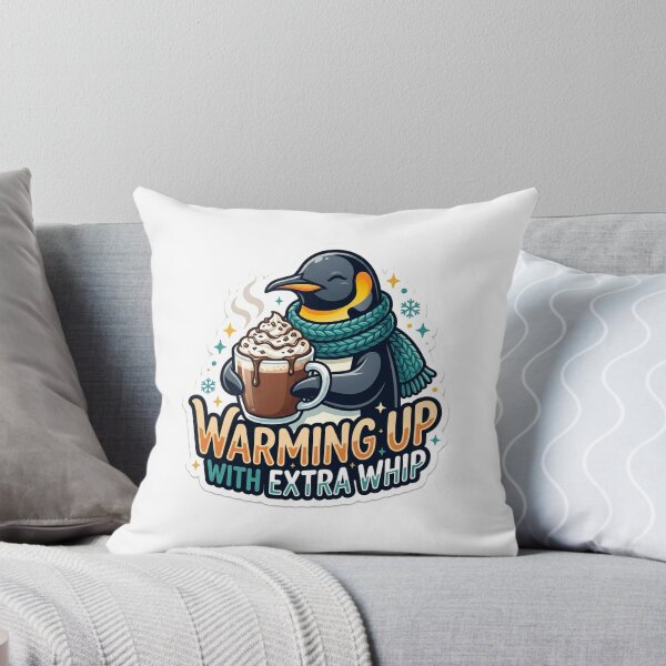 Item preview, Cozy Penguin Hot Chocolate Extra Whip Illustration designed and sold by Untamed Paws.
