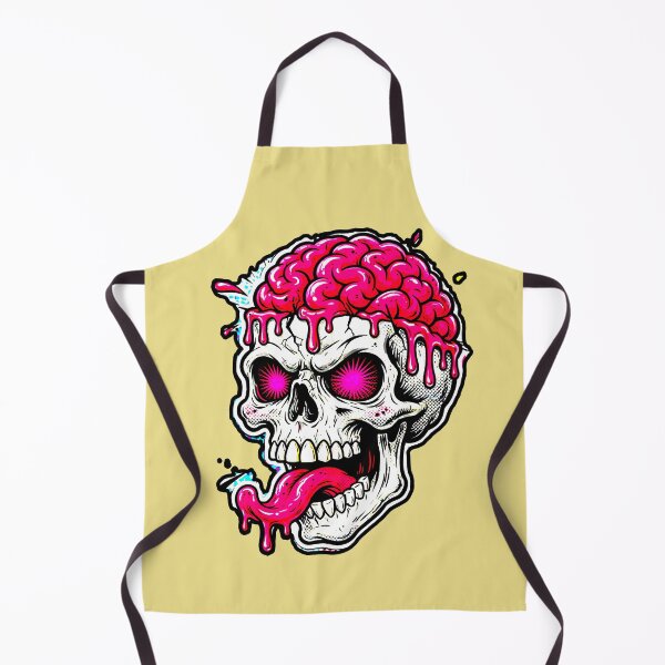 Item preview, Skull, Brain, Pink, Melted, Tongue Out, Glowing Eyes, Pop Art designed and sold by AstronautMerch.
