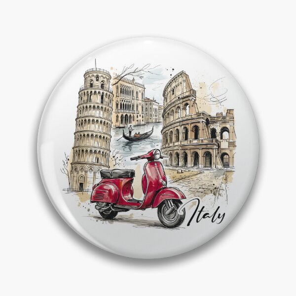 Item preview, Italy Watercolor Travel Art: Rome and Vespa designed and sold by EdwinkOne.