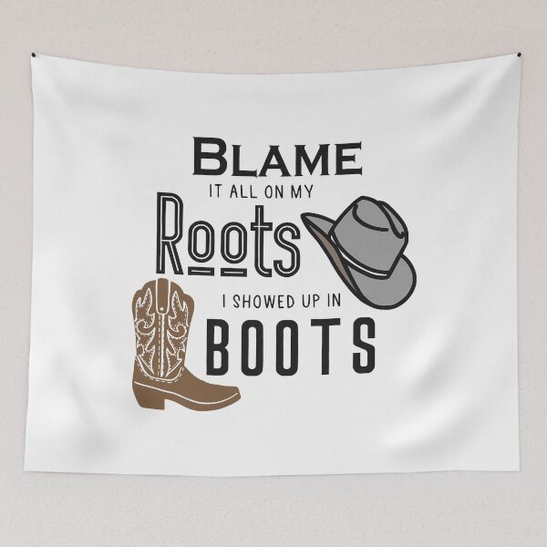 Item preview, Blame It All On My Roots - I'd Rather Be Line Dancing - Country Music Lover - Western Cowboy Hat Boots designed and sold by IdrisTalbot.