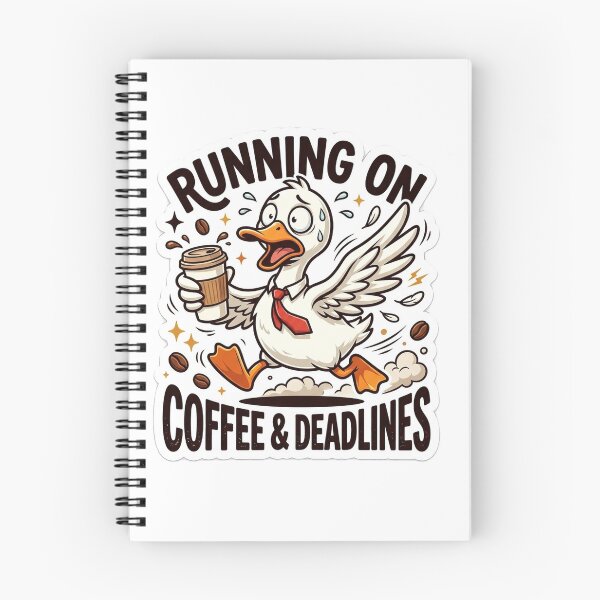 Item preview, Running On Coffee And Deadlines Funny Duck Art designed and sold by Untamed Paws.