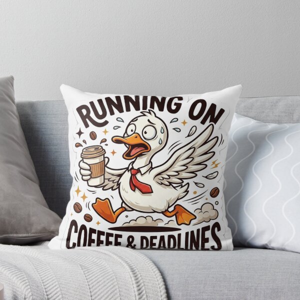 Item preview, Running On Coffee And Deadlines Funny Duck Art designed and sold by Untamed Paws.