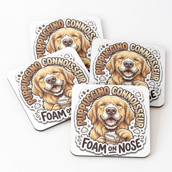 Item preview, Cute Golden Retriever Puppuccino Connoisseur Dog Art designed and sold by Untamed Paws.
