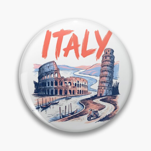 Item preview, Italy Travel Illustration: Rome and Pisa designed and sold by EdwinkOne.
