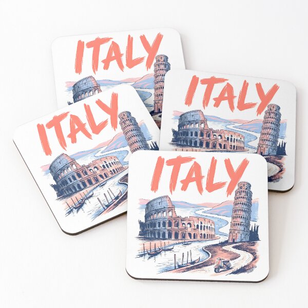 Item preview, Italy Travel Illustration: Rome and Pisa designed and sold by EdwinkOne.