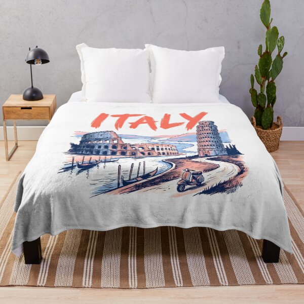 Item preview, Italy Travel Illustration: Rome and Pisa designed and sold by EdwinkOne.