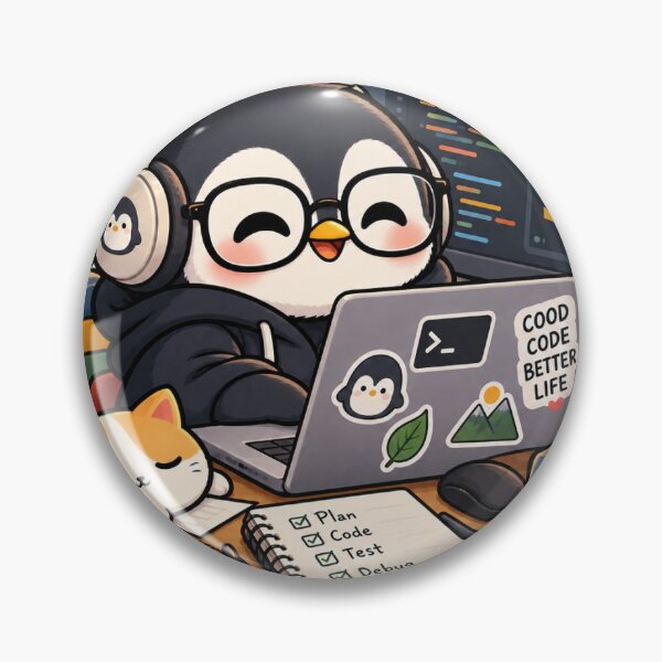 Item preview, Cute Penguin Programmer – Good Code Better Life designed and sold by Qcloth.