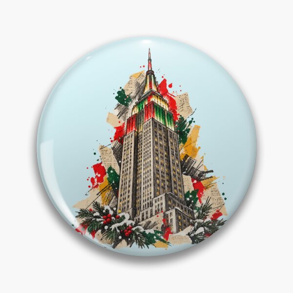 Item preview, Empire State Building lights up Christmas cutouts with color designed and sold by Honu2025.
