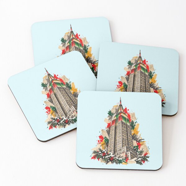 Item preview, Empire State Building lights up Christmas cutouts with color designed and sold by Honu2025.