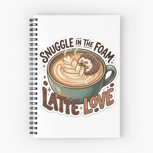 Aperçu de l'œuvre Hérisson douillet dans un latte art à la mousse de café créée et vendue par Untamed Paws.