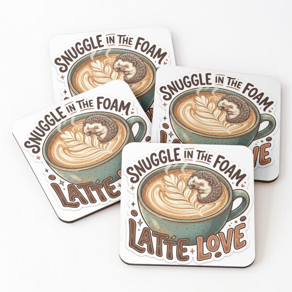 Item preview, Cozy Hedgehog In Coffee Foam Latte Art designed and sold by Untamed Paws.