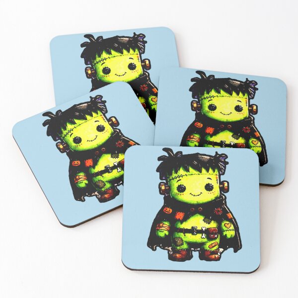 Item preview, Frankenstein Cute Chibi Moon Bats Halloween Kawaii Adorable designed and sold by AstronautMerch.