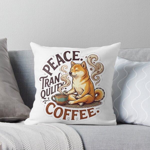 Item preview, Zen Shiba Inu Peace Tranquility Coffee Art designed and sold by Untamed Paws.
