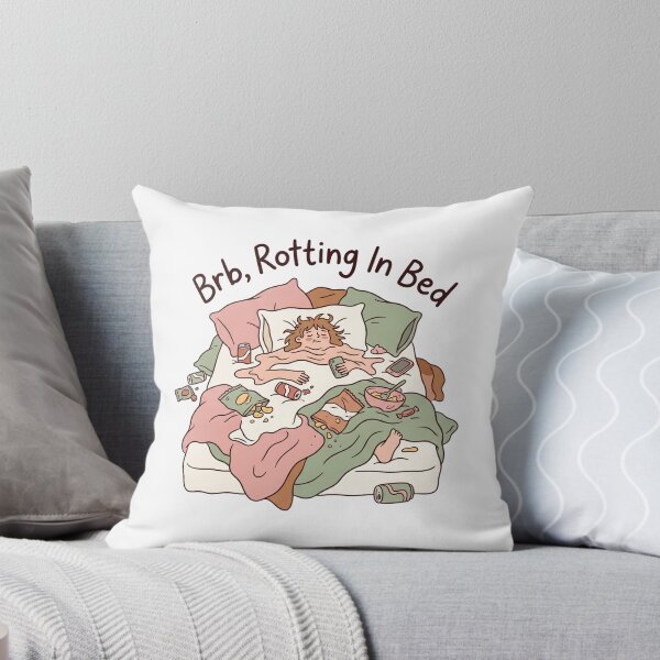 Item preview, Person rests in bed with snacks and drinks during a lazy morning designed and sold by ShopThousand.