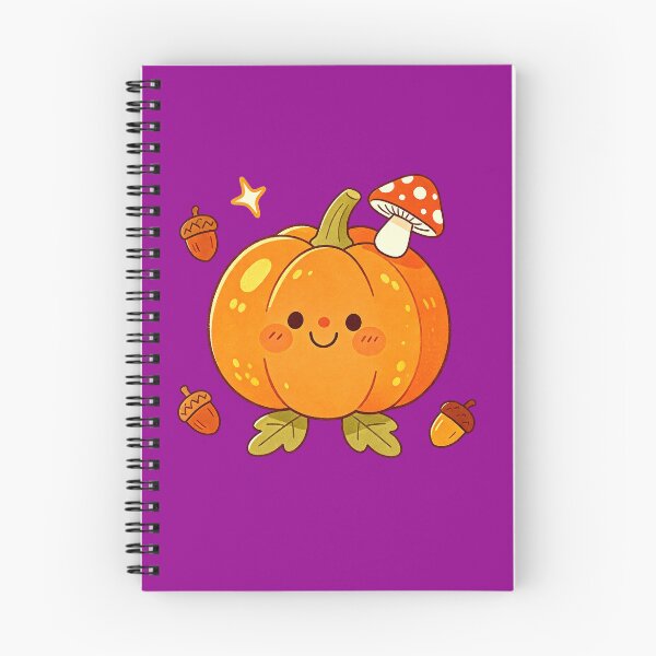 Aperçu de l'œuvre Cute Happy Pumpkin Mushroom Acorn Fall Friend créée et vendue par urmoments.