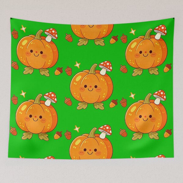 Item preview, Cute Happy Pumpkin Mushroom Acorn Fall Friend designed and sold by urmoments.