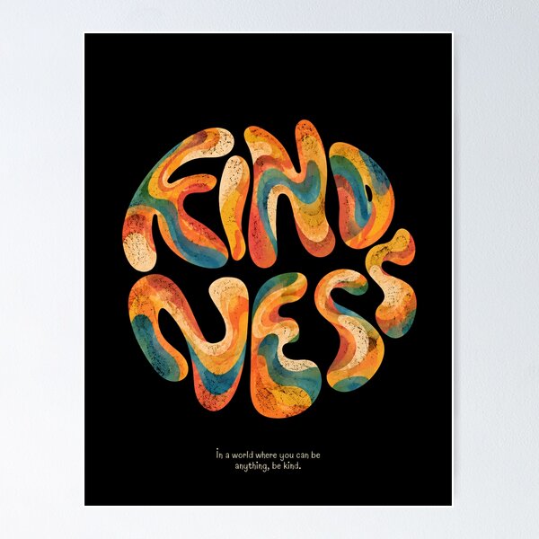 Item preview, Be Kind Psychedelic Retro Bubble Typography Quote designed and sold by IslandWild Co.