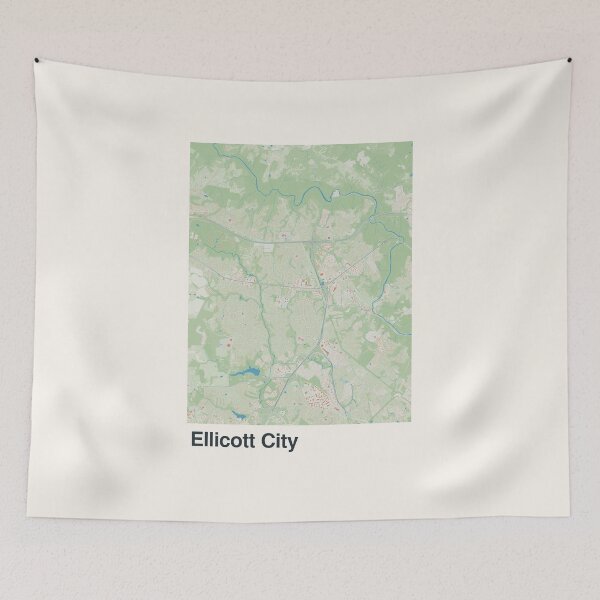 Item preview, Ellicott City Minimalistic Map Art designed and sold by MapsNerd.