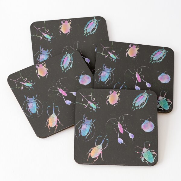 Item preview, Whimsical Watercolor Bugs Pattern in Black designed and sold by Sukilopi.