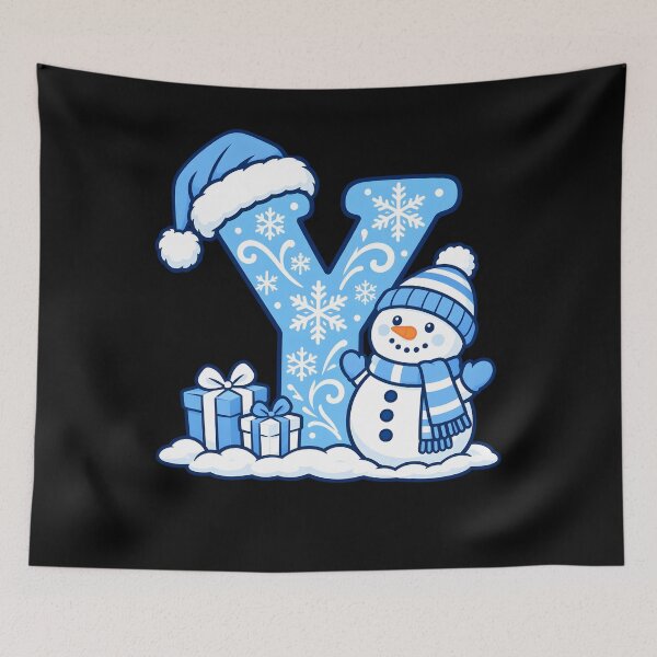 Item preview, Y Letter Christmas Initial Y Alphabet Winter Blue Snowman designed and sold by clothesy7.