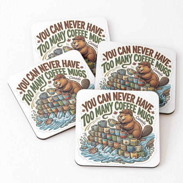 Item preview, Canadian Beaver Too Many Coffee Mugs Art designed and sold by Untamed Paws.