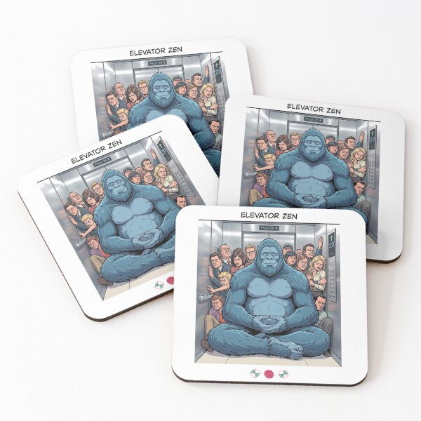 Item preview, Elevator Zen Bigfoot - Funny Meditating Sasquatch Illustration designed and sold by Whimsy Trail Co.