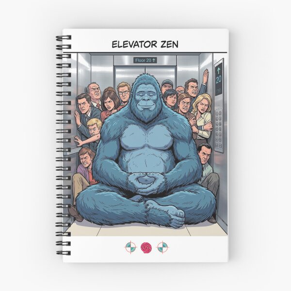 Item preview, Elevator Zen Bigfoot - Funny Meditating Sasquatch Illustration designed and sold by Whimsy Trail Co.