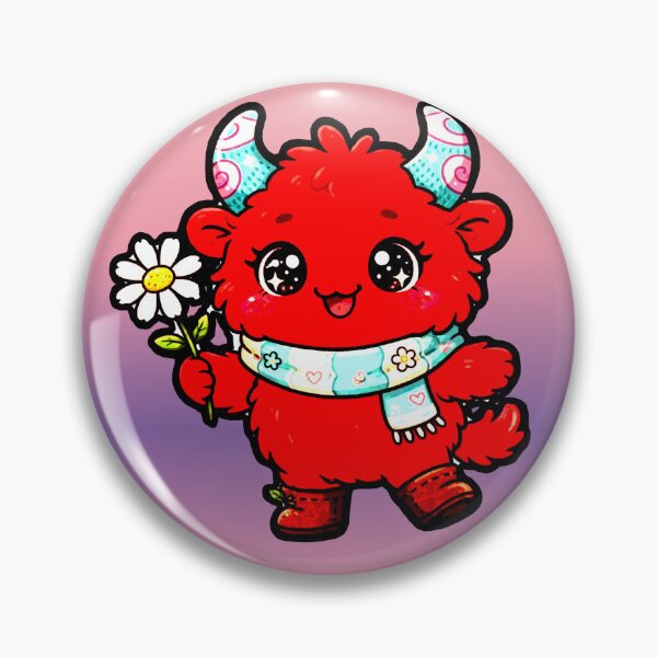 Item preview, Cute Red Monster Daisy Flower Horns Scarf Kawaii Happy designed and sold by AstronautMerch.