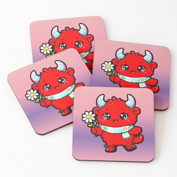 Item preview, Cute Red Monster Daisy Flower Horns Scarf Kawaii Happy designed and sold by AstronautMerch.