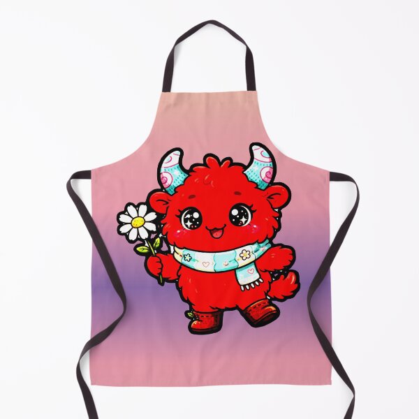 Item preview, Monstruo Rojo Tierno Margarita Flor Cuernos Bufanda Kawaii Feliz designed and sold by AstronautMerch.