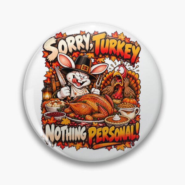 Item preview, Thanksgiving - Sorry, Turkey Nothing Personal! Funny Bunny Thanksgiving Dinner Humor designed and sold by bunnymode.