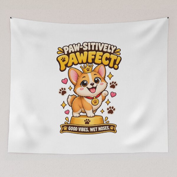 Aperçu de l'œuvre Jeu de mots mignon et parfait avec un corgi créée et vendue par Flamocha.