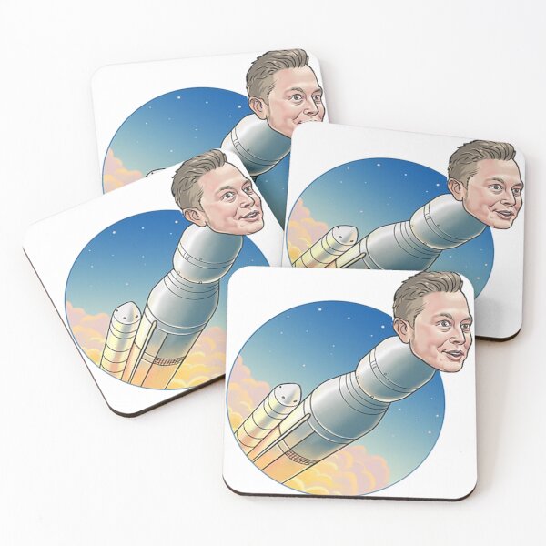 Item preview, Elon Riding a Rocket Caricature designed and sold by SofaKingTESLA.