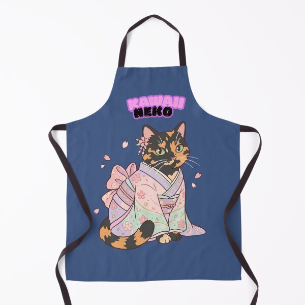 Item preview, Kawaii Neko Calico Cat in Sakura Kimono – Japanese Cute Cat Art designed and sold by Mousy17.