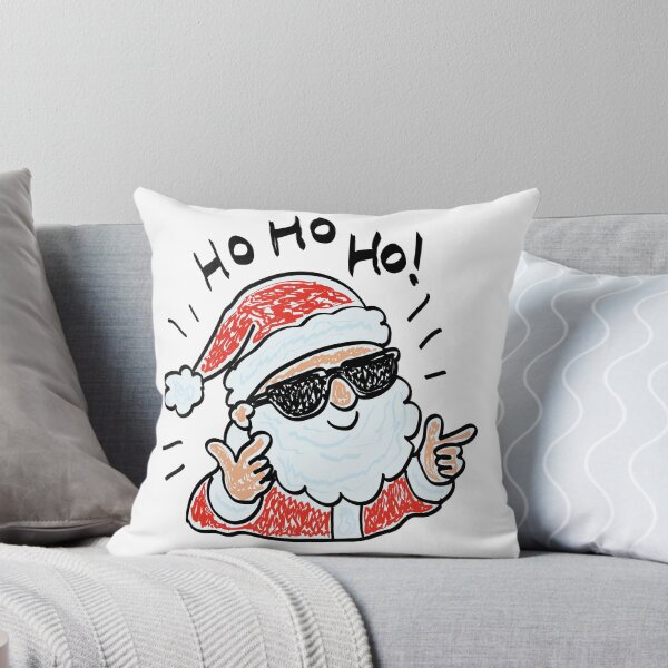 Item preview, Cool Santa Claus in Sunglasses Saying Ho Ho Ho Hand-Drawn Crayon Doodle designed and sold by DesignbyAnnaM.