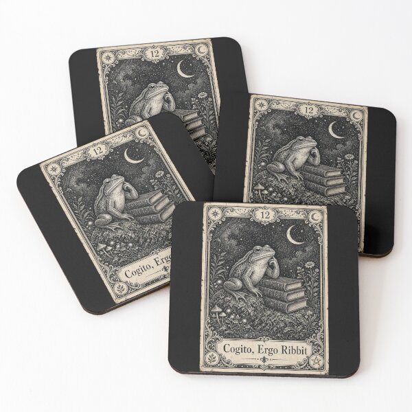 Item preview, Cogito, Ergo Ribbit – Gothic Frog Philosopher Tarot Art designed and sold by A-T-H.