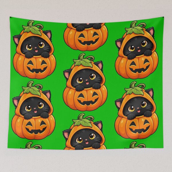 Item preview, Pumpkin Suit Kitty Cute Black Cat Halloween Art designed and sold by urmoments.