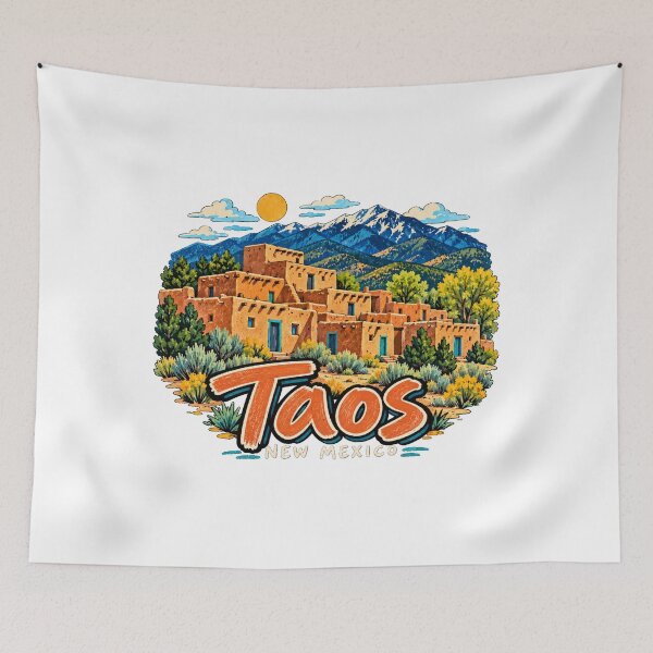 Item preview, Hand Drawn Taos New Mexico Travel Souvenir Landmark Gift designed and sold by MichaeIRellov.