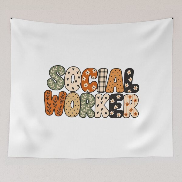 Item preview, Retro Floral Social Worker Patchwork designed and sold by amazsticker.
