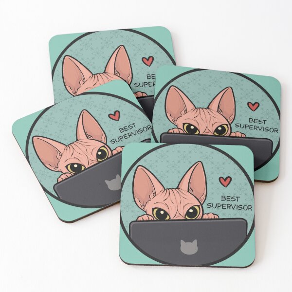 Item preview, Best Supervisor – Funny Sphynx Cat at Work designed and sold by EchosOfNeris.